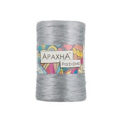 Пряжа ARACHNA Raffia (100% полипропилен) 5х50г/200м цв.05 серебряный