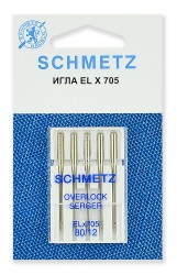 Иглы для плоскошовных машин, хромированные Schmetz CF ELx705 № 80, уп.5 игл