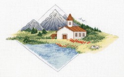 Набор для вышивания KLART арт. 8-361 Дом в горах 23,5х15,5 см
