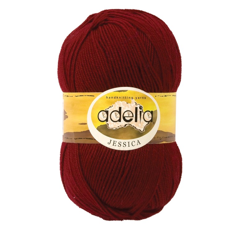 Пряжа ADELIA JESSICA (67% шерсть, 33% полиэстер) 5х100г/260м цв.07 бордовый