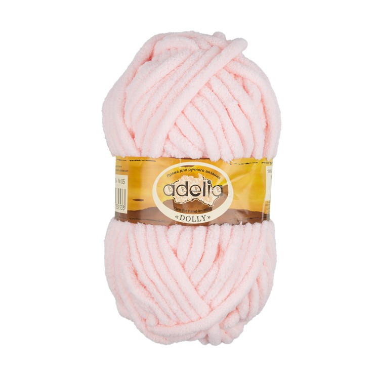 Пряжа ADELIA DOLLY (100% полиэстер) 5х100г/40м цв.05 св.розовый