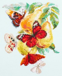 Набор для вышивания ЧУДЕСНАЯ ИГЛА арт.130-051 Бабочки на груше 21х27 см
