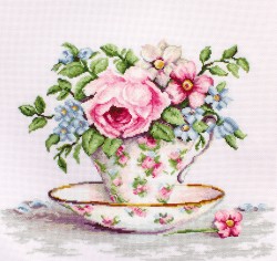 Набор для вышивания LUCA-S арт. B2321 Цветы в чайной чашке 27х22 см
