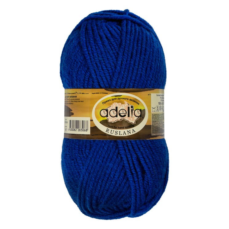Пряжа ADELIA RUSLANA (75% акрил, 25% шерсть) 5х100г/100м цв.11 васильковый