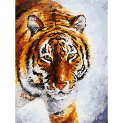 Картины по номерам Белоснежка арт.БЛ.780-AS Тигр на снегу 30х40 см