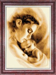 Набор для вышивки с нанесенным рисунком КАРОЛИНКА арт. КТКН-149(р) Мать и ребенок 21х29,5 см