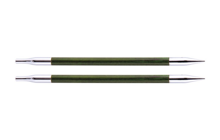 29258 Knit Pro Спицы съемные Royale 5,5мм для длины тросика 28-126см, ламинированная береза, зеленый, 2шт