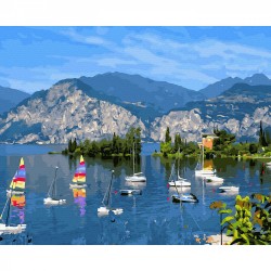 Картины по номерам Molly арт.KHN0016 Италия. Озеро Гарда 40х50 см
