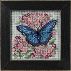 Набор для вышивания MILL HILL Голубая бабочка Морфо 13,33х13,33 см