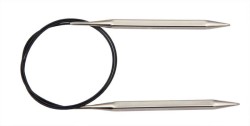 12219 Knit Pro Спицы круговые Nova cubics 5мм/100см, никелированная латунь, серебристый