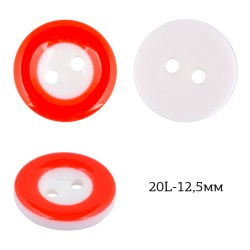 Пуговицы пластик TBY P-991-19 цв.19 красный 20L-12-13мм, 2 прокола, 50 шт