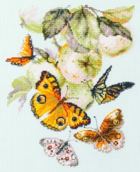 Набор для вышивания ЧУДЕСНАЯ ИГЛА арт.130-052 Бабочки на яблоне 21х27 см