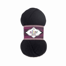 Пряжа для вязания Ализе Superwash Comfort Socks (75% шерсть, 25% полиамид) 5х100г/420м цв.060 черный