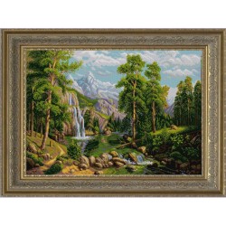 Рисунок на ткани КОНЁК арт. 1352 Горный водопад 45х60 см