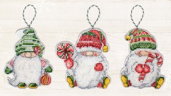 Набор для вышивания LUCA-S арт. JK030 Рождественские гномы 9х8 см
