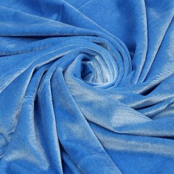 Ткань Бархат гладкий 240 г/м 95% пэ, 5% спандекс шир.150 см арт.С.2103.03 цв.голубой уп.1м