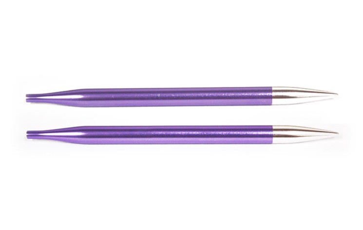 47522 Knit Pro Спицы съемные "Zing" 3,75мм для длины тросика 20см, алюминий, аметистовый (фиолетовый) 2шт