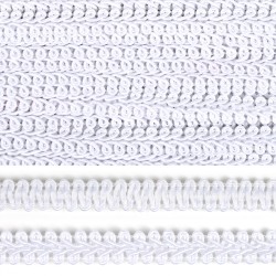 Тесьма TBY Шанель плетеная шир.12мм 0384-0016 цв.F101 белый уп.18,28м