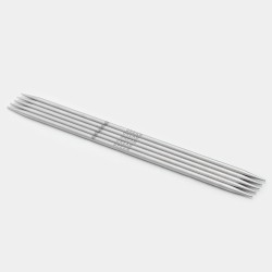 36032 Knit Pro Спицы чулочные для вязания Mindful 6мм/20см, нержавеющая сталь, серебристый, 5шт