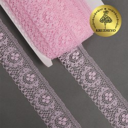 Кружево-трикотаж KRUZHEVO арт.TBY 1660 шир.40мм цв.09 св.розовый, уп.9,14м