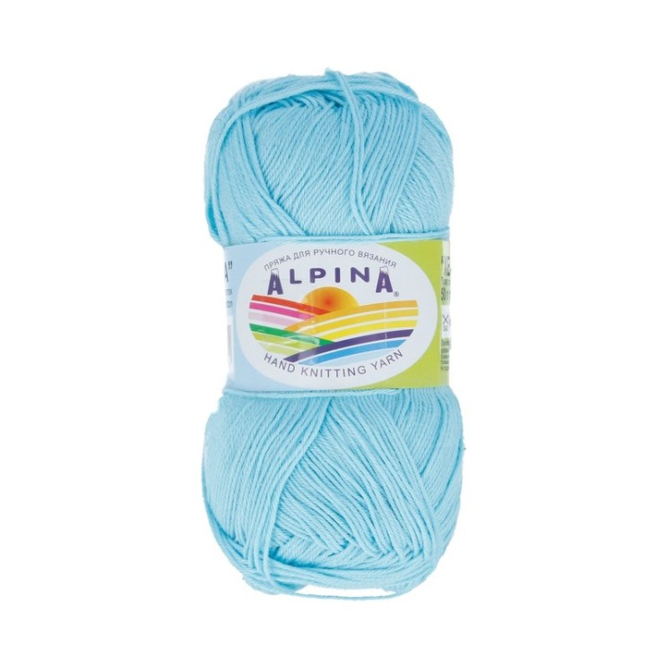 Пряжа ALPINA XENIA (100% мерсеризованный хлопок) 10х50г/240м цв.122 св. голубой