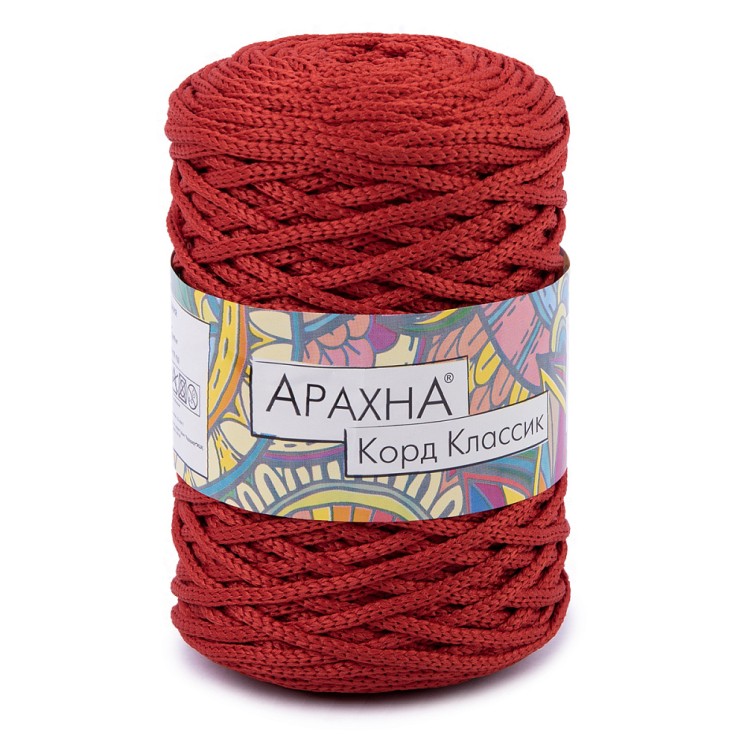 Пряжа ARACHNA Cord Classic (100% полиэфир) 3х200г/100м цв.23 красный