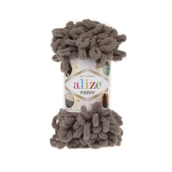 Пряжа для вязания Ализе Puffy (100% микрополиэстер) 5х100г/9.5м цв.876 т.норка
