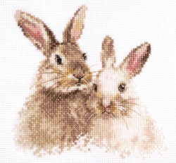 Набор для вышивания АЛИСА арт.1-34 Милые кролики 14х14 см