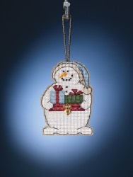 Набор для вышивания бисером MILL HILL Снеговик с подарками 6х9 см