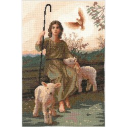 Набор для вышивания мулине НИТЕКС арт.А-0032 Пастырь 22х34 см