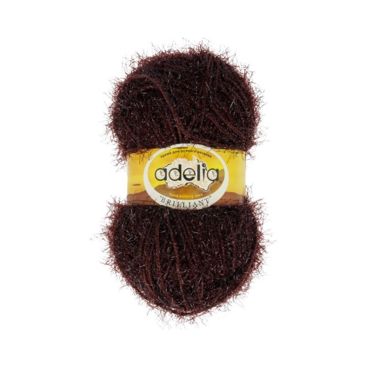 Пряжа ADELIA BRILLIANT (100% полиэстер) 10х50г/90 м цв.44 т.коричневый