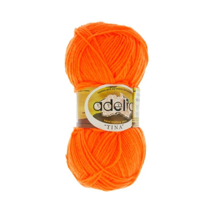 Пряжа ADELIA TINA (100% акрил) 5х100г/308м цв.165 неон.оранжевый
