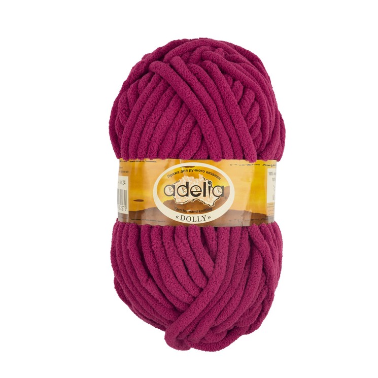 Пряжа ADELIA DOLLY (100% полиэстер) 5х100г/40м цв.24 бордовый