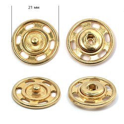 Кнопка пришивная декоративная TBY-BJ107 21мм цв. золото уп. 50шт
