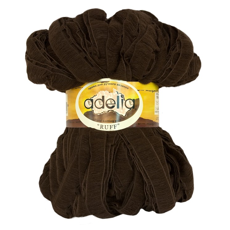 Пряжа ADELIA RUFF (100% акрил) 2х150г/60м СК цв.14 т.коричневый