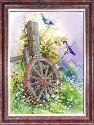 Рисунок на ткани КАРОЛИНКА арт. КБП-3053 Старое колесо 27х35 см