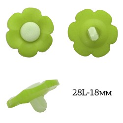 Пуговицы пластик Цветок TBY.P-1728 цв.08 зеленый 28L-18мм, на ножке, 50 шт