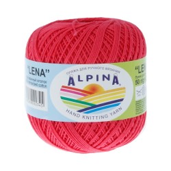Пряжа ALPINA LENA (100% мерсеризованный хлопок) 10х50г/280м цв.53 св.красный
