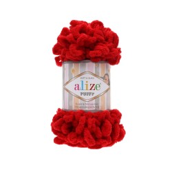 Пряжа для вязания Ализе Puffy (100% микрополиэстер) 5х100г/9.5м цв.738 т.красный