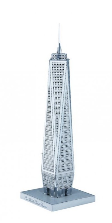 Объемная металлическая 3D модель арт.K0035/B11113 One World Trade Center 3,5х3,5х12,3см