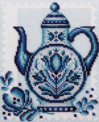 Набор для вышивания KLART арт. 8-159 Синие лепестки 18х21/5 см упак