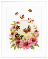 Набор для вышивания VERVACO арт.PN-0021838 Эхинацея и бабочки 20х26 см