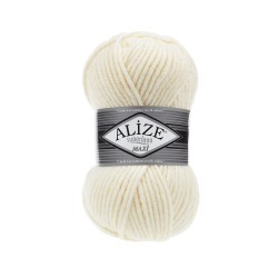 Пряжа для вязания Ализе Superlana maxi (25% шерсть, 75% акрил) 5х100г/100м цв.001 кремовый