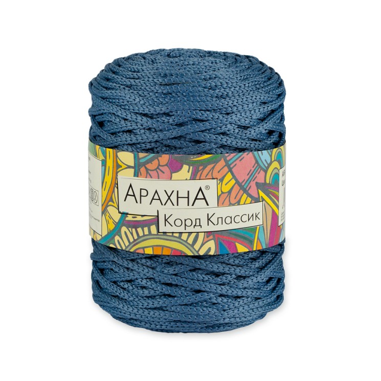 Пряжа ARACHNA Cord Classic (100% полиэфир) 3х200г/100м цв.08 джинсовый