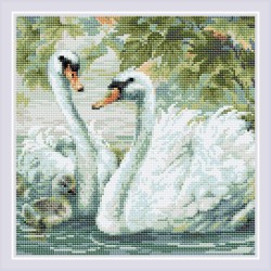 Набор "РИОЛИС" мозаичная картина арт.AM0036 Белые лебеди 30х30 см