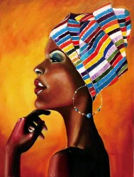 Алмазная вышивка Портрет африканки LMC013 50х65 тм Цветной