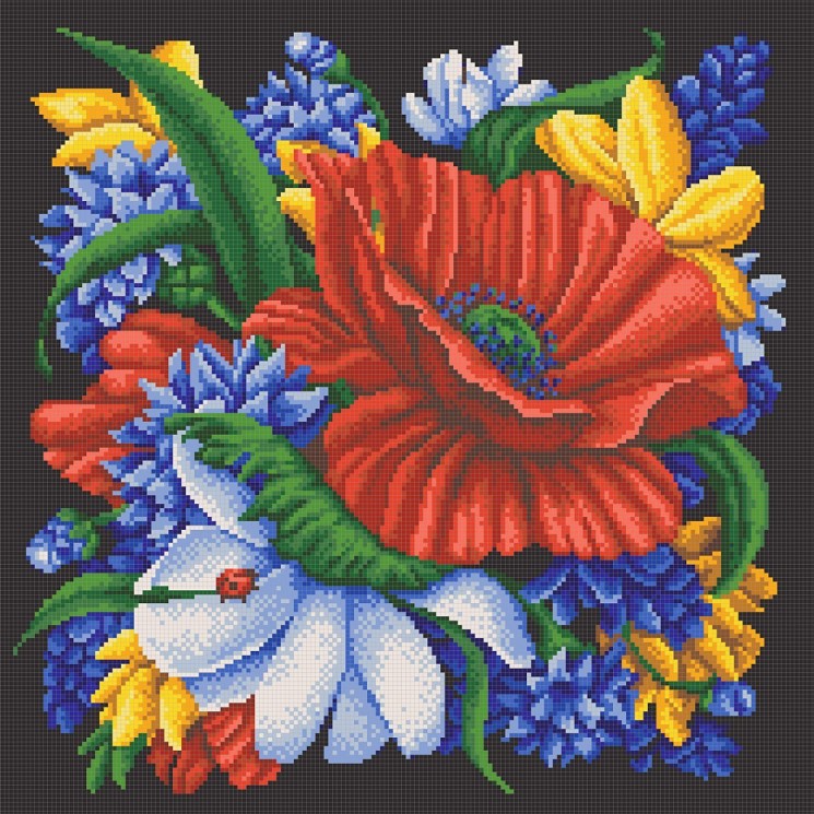Рисунок на канве КОНЁК арт.7808 Цветы 40х40см