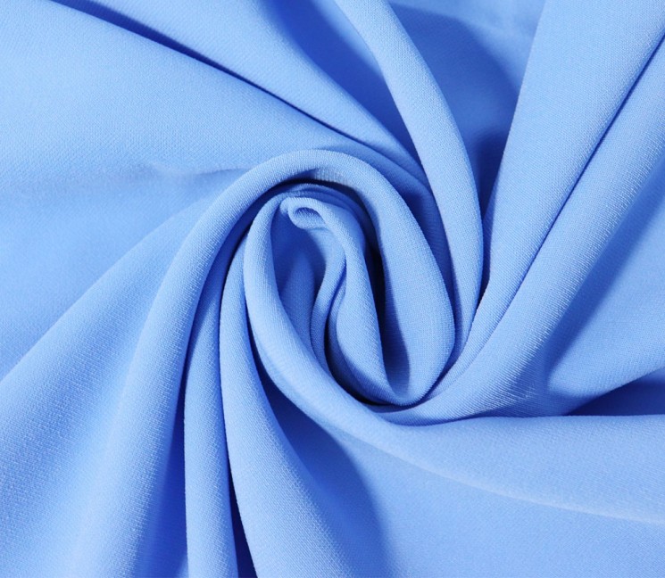 Ткань креп 330 г/м2 95% полиэстер, 5% спандекс шир.150 см арт.Р.11385.03 цв.03 голубой уп.25м