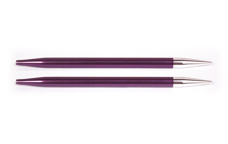 47527 Knit Pro Спицы съемные "Zing" 6мм для длины тросика 20см, алюминий, фиолетовый бархат, 2шт