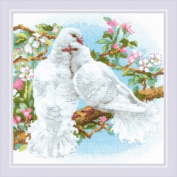 Набор для вышивания РИОЛИС арт.1856 Белые голуби 25х25 см